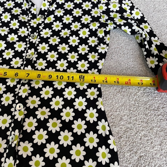 GLAMOROUS SIXTIES FLOWER JERSEY LONG SLEEVE BODYCON DRESS WITH COLLAR NWT 6 - Picture 13 of 14